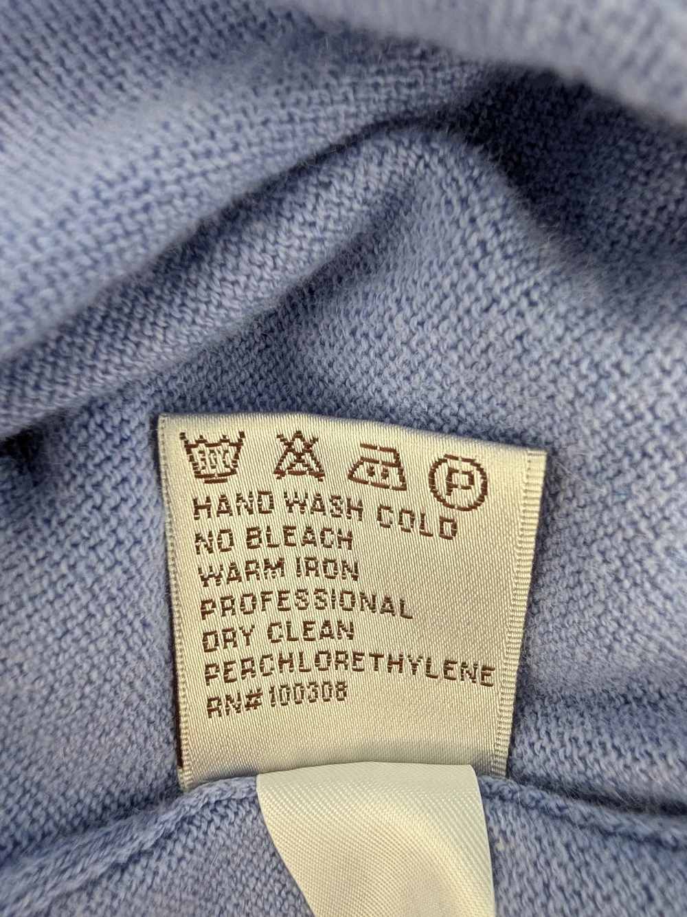 Peter Millar Cotton Cashmere Lavender-Blue V-Neck Sweater - L